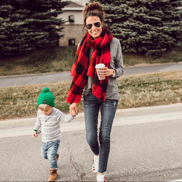 Accessories - ‘BELLTOWN’ Buffalo Plaid Print Blanket Scarf